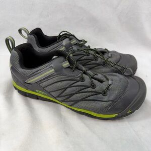 Keen boys size 6 Gray Athletic Trail Shoes with Lime Accents